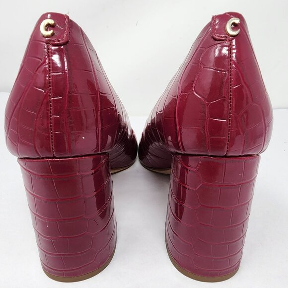 Circus By Sam Edelman sz 7 Marlee Burgundy Croc-Embossed Pointed Toe Pumps - Picture 6 of 11